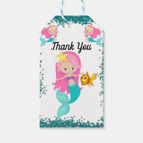 Under the Sea Mermaid Thank You Gift Tags