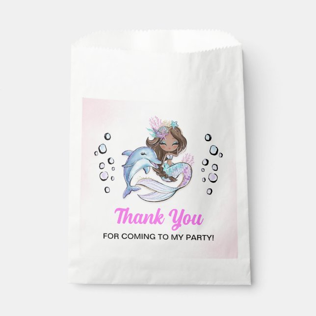 Under the Sea Mermaid Themed Paper Favor Bag (Front)