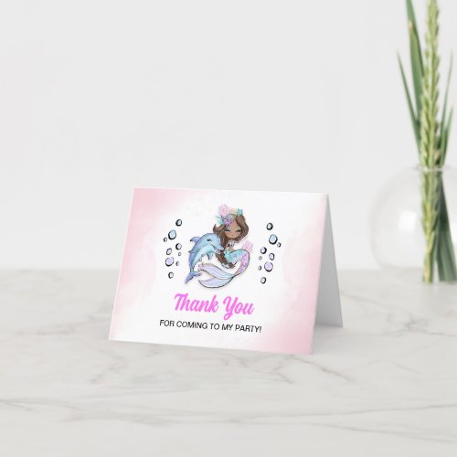 Under the Sea Mermaid Themed Thank You Cards