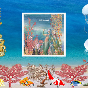 Under The Sea Mermaid Tropical Coral Reef Birthday Napkins