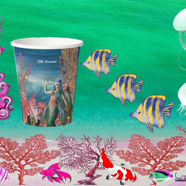 Under The Sea Mermaid Tropical Coral Reef Birthday Paper Cups (Under The Sea Mermaid Tropical Coral Reef Birthday Paper Cups)