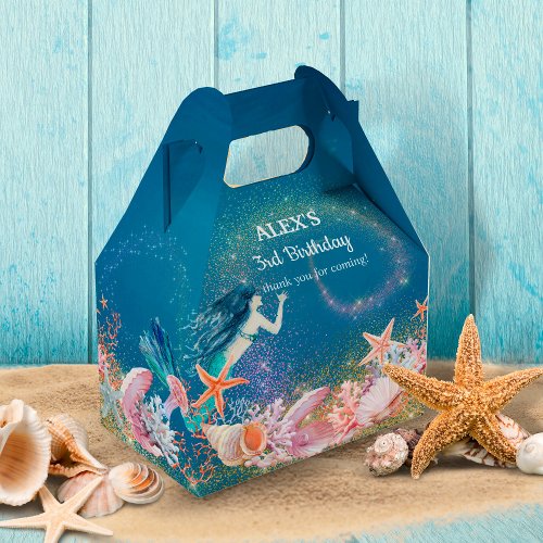 Under the Sea Mermaid Whimsical Birthday Party Favor Boxes