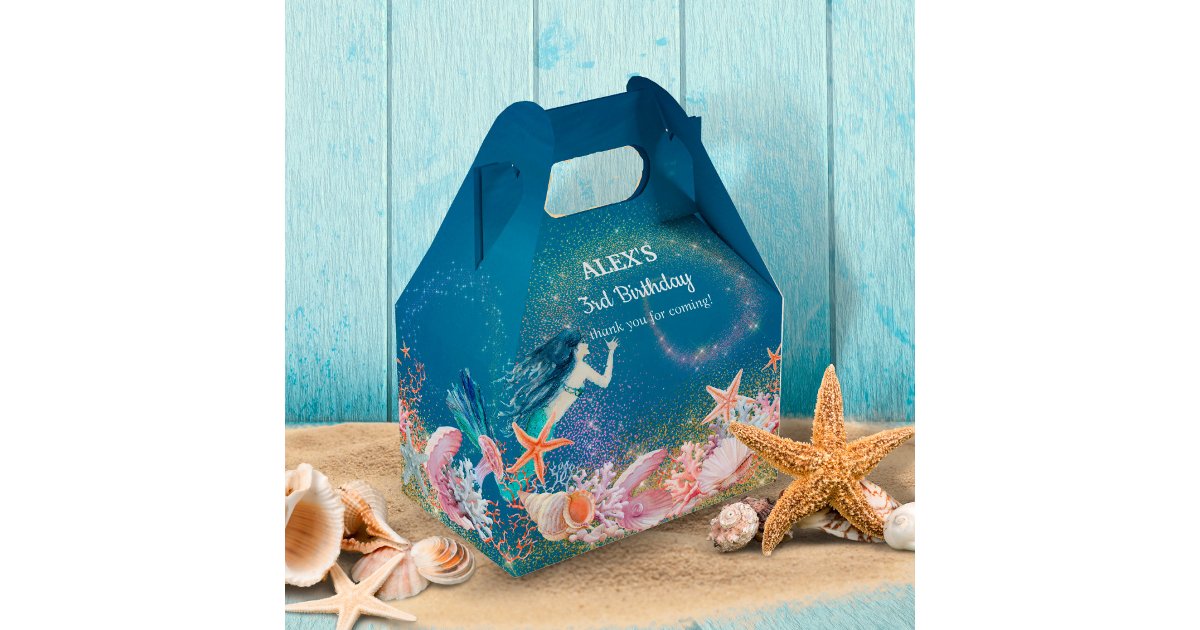 Under the Sea Mermaid Whimsical Birthday Party Favor Boxes | Zazzle