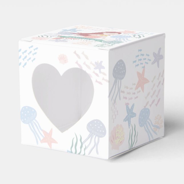 Under the Sea Mermaid White Birthday Favor Boxes (Front Side)