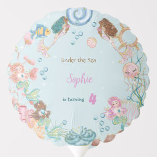 Under the sea Mermaids kids birthday Balloon