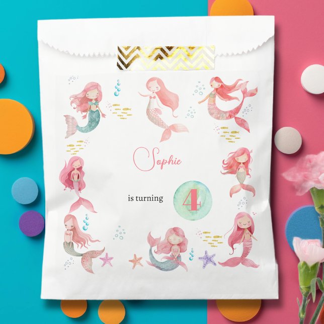Under the sea Mermaids kids birthday Favor Bag (Creator Uploaded)