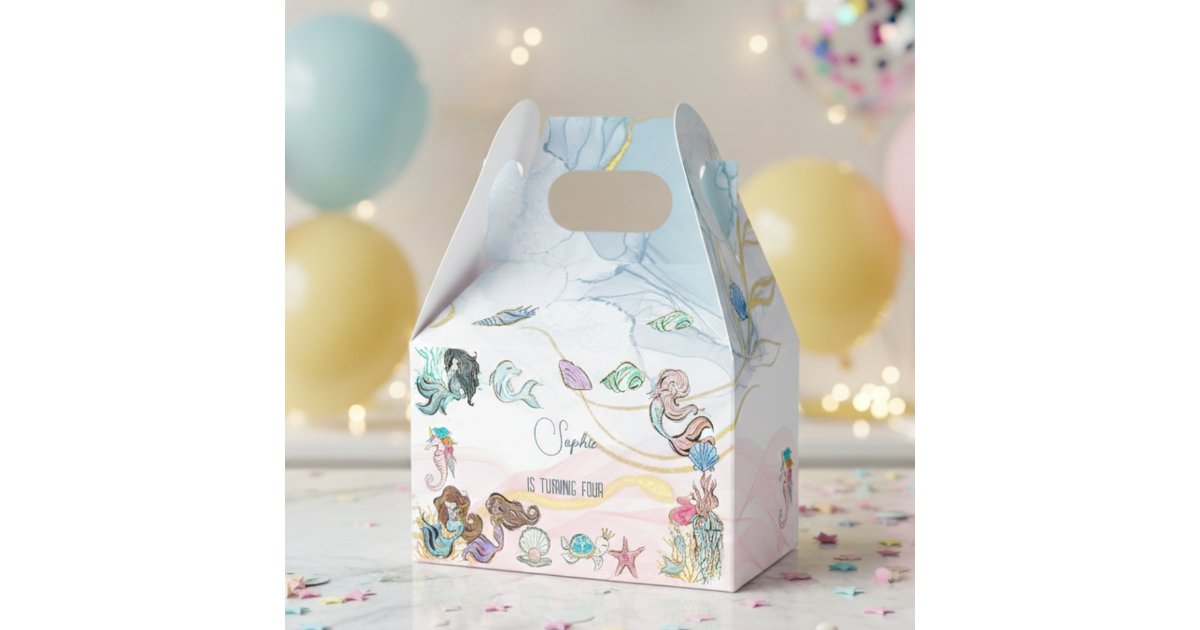 Under the sea Mermaids kids birthday Favor Boxes | Zazzle