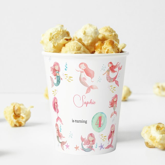Under the sea Mermaids kids birthday Paper Cups (Creator Uploaded)