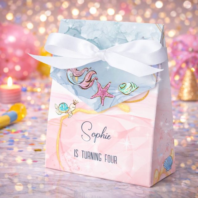 Under the sea Mermaids ocean birthday Favor Boxes (Creator Uploaded)