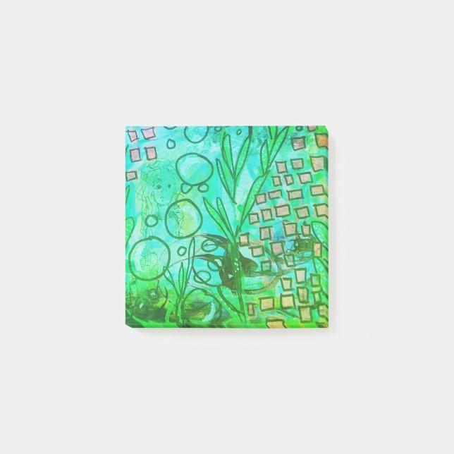 Under the Sea Mixed Media Painting Post It Notes (Front)