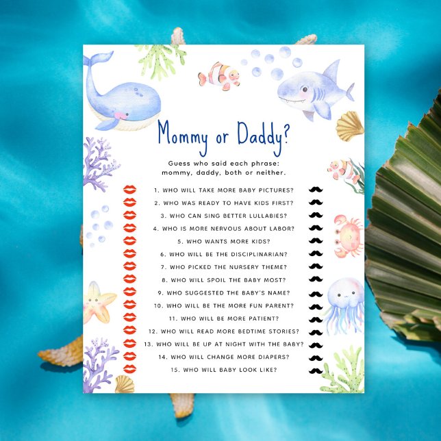 Under the sea - mommy or daddy baby shower game (Creator Uploaded)