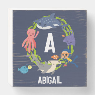Under The Sea Monogram Wooden Box Sign