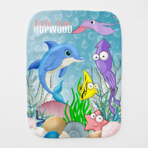 Under the Sea Nautical Baby Burp Cloth