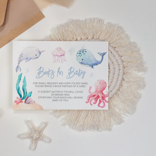 Under the Sea Nautical Baby Shower Books for Baby Enclosure Card