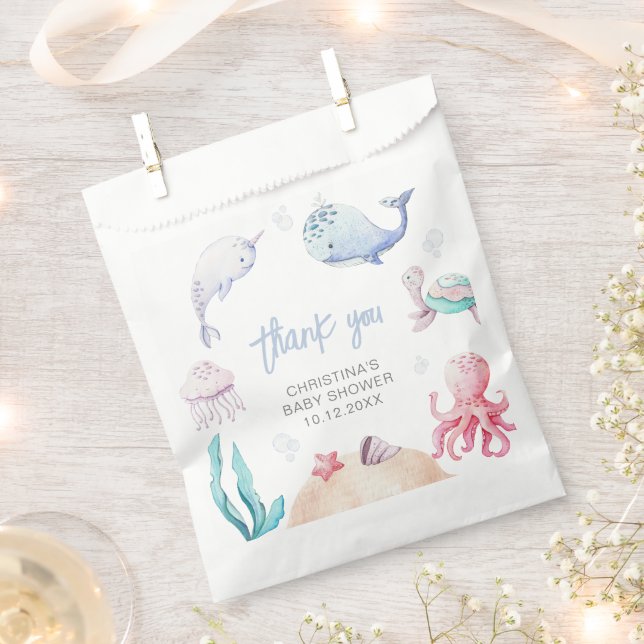Under The Sea Nautical Baby Shower Favor Bag (Clipped)