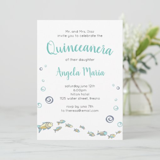 Under The Sea Nautical Quinceañera Invitation | Zazzle