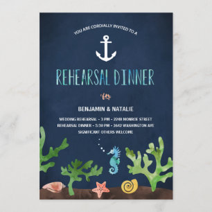 Under the Sea Nautical Rehearsal Dinner Invitation