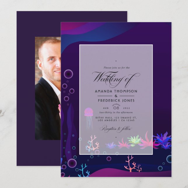 Under the Sea Nautical Wedding Photo Invitation (Front/Back)