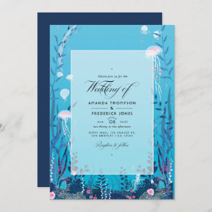 Under the Sea Nautical Wedding Photo Invitation