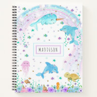 Under the Sea Notebook - Dolphin, Narwhal