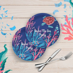 Under The Sea Ocean 1st Baby Boy Birthday  Paper Plates
