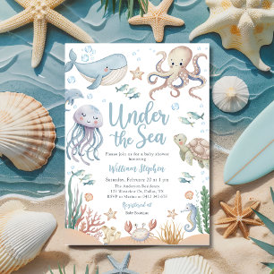Under The Sea Ocean Animal Baby Shower Invitation
