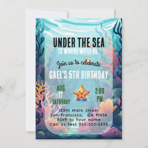 Under The Sea Ocean Animal Boy Birthday Invitation