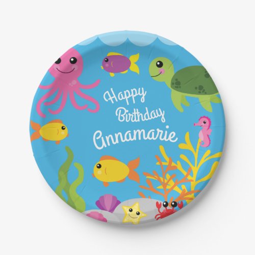 Under the Sea Ocean Animals 1st Birthday Plates