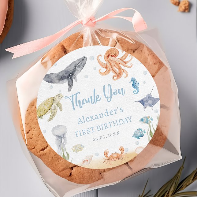 Under The Sea Ocean Animals 1st Birthday Sticker (Creator Uploaded)
