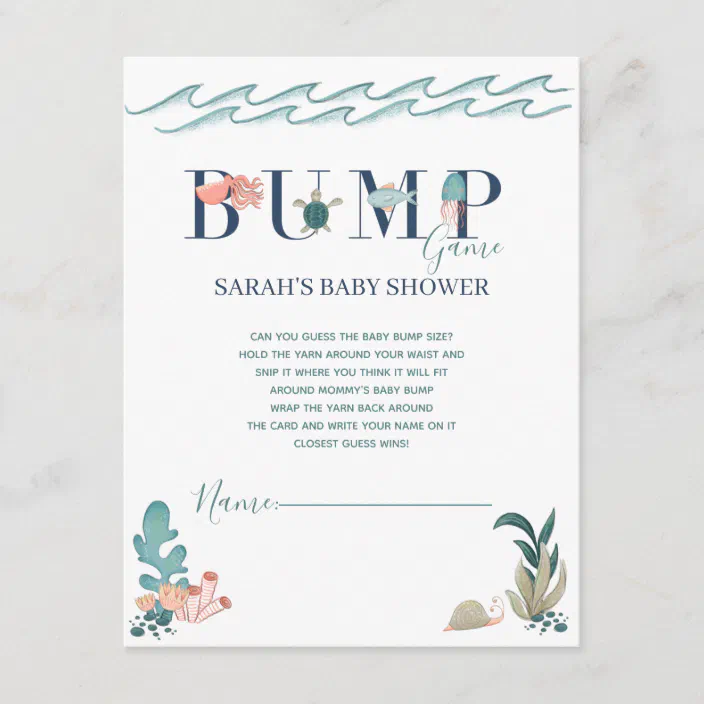 Under The Sea Ocean Animals Baby Shower Bump Game Enclosure Card Zazzle Com