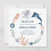 Under the Sea Ocean Animals Baby Shower Invitation