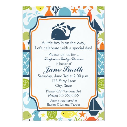 Under The Sea Ocean Animals Baby Shower Invitation Zazzle