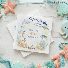 Under the Sea Ocean Animals Beach Birthday Napkins