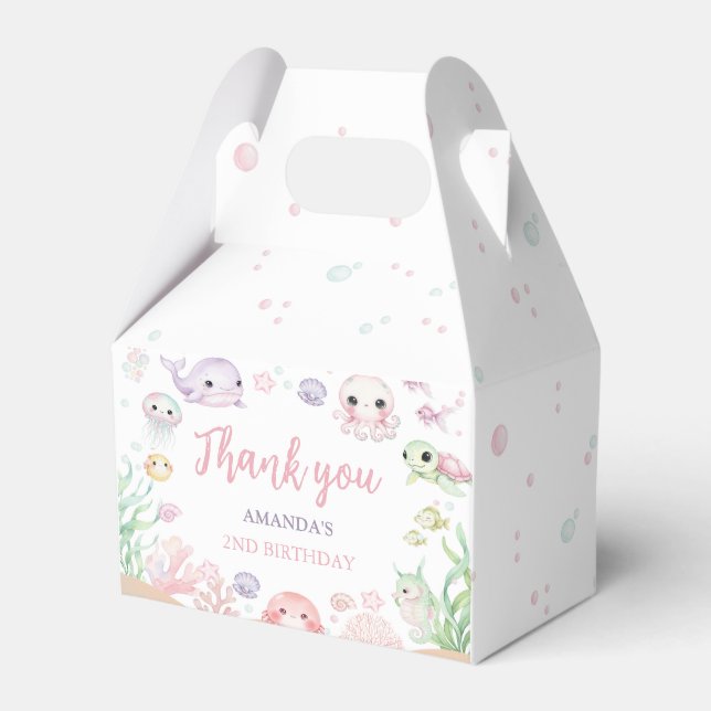 Under The Sea Ocean Animals Birthday Favor Boxes (Front Side)