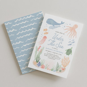 Under the Sea Ocean Animals Birthday Invitation
