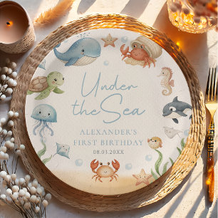 Under The Sea Ocean Animals Birthday Paper Plates