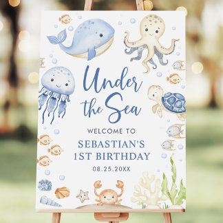 Under the Sea Ocean Animals Birthday Party Foam Board