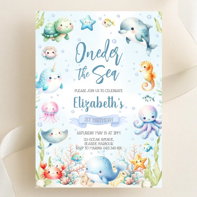 Under the Sea Ocean Animals Birthday Party Invitation (Creator Uploaded)