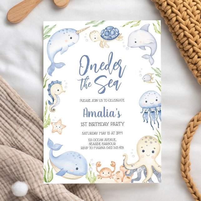 Under the Sea Ocean Animals Birthday Party Invitation (Creator Uploaded)