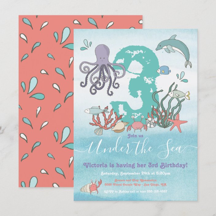 Under The Sea Ocean Animals Birthday Party Invitation Zazzle under-the-sea-ocean-animals-birthday-party-invitation-zazzle