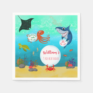 Under The Sea Ocean Animals Birthday Party Napkins