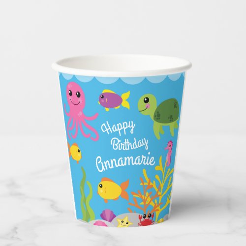 Under the Sea Ocean Animals Birthday Party Paper Cups