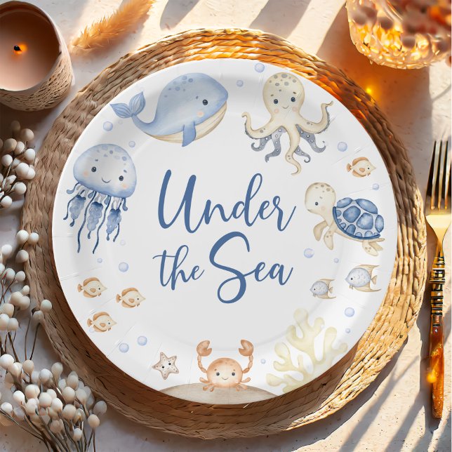 Under the Sea Ocean Animals Birthday Party Paper Plates (Creator Uploaded)