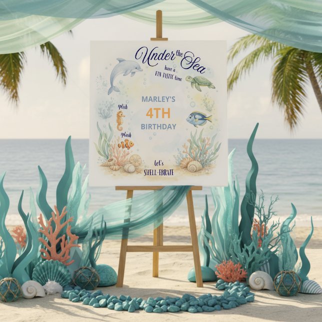 Under the Sea Ocean Animals Birthday Welcome Foam Board (Creator Uploaded)