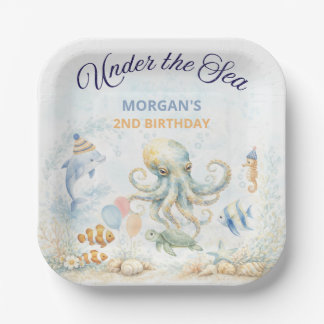 Under the Sea Ocean Animals Octopus Birthday Paper Plates