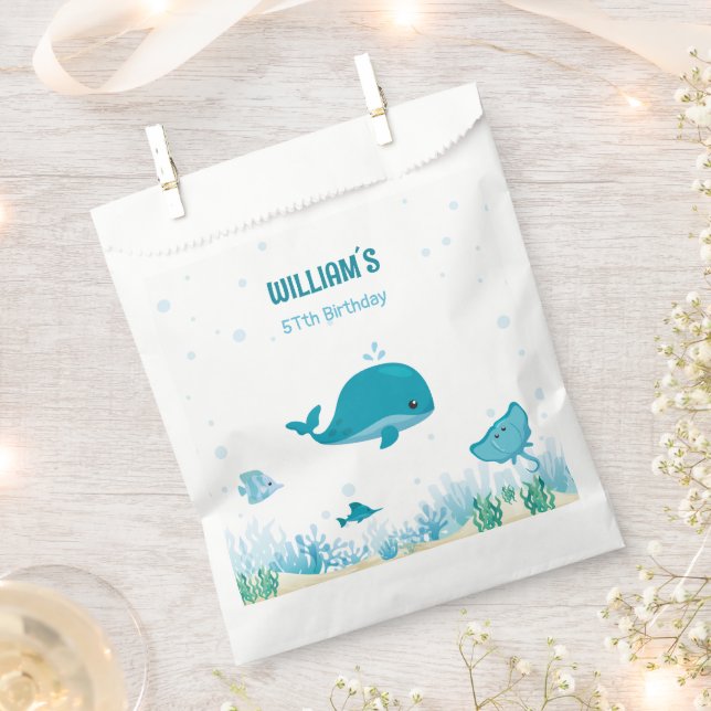 Under The Sea, Ocean Animals Party Favor Bag (Clipped)