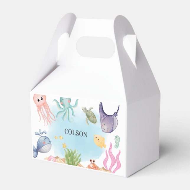 Under the Sea, Ocean Animals, Sea Creatures Favor Boxes (Front Side)