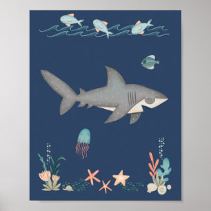 Under the Sea Ocean Animals Shark Nursery Poster