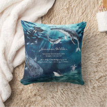 Under the Sea | Ocean Baby Birth Stats Throw Pillow