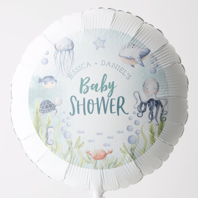 Under The Sea Ocean Baby Shower Balloon (Front)